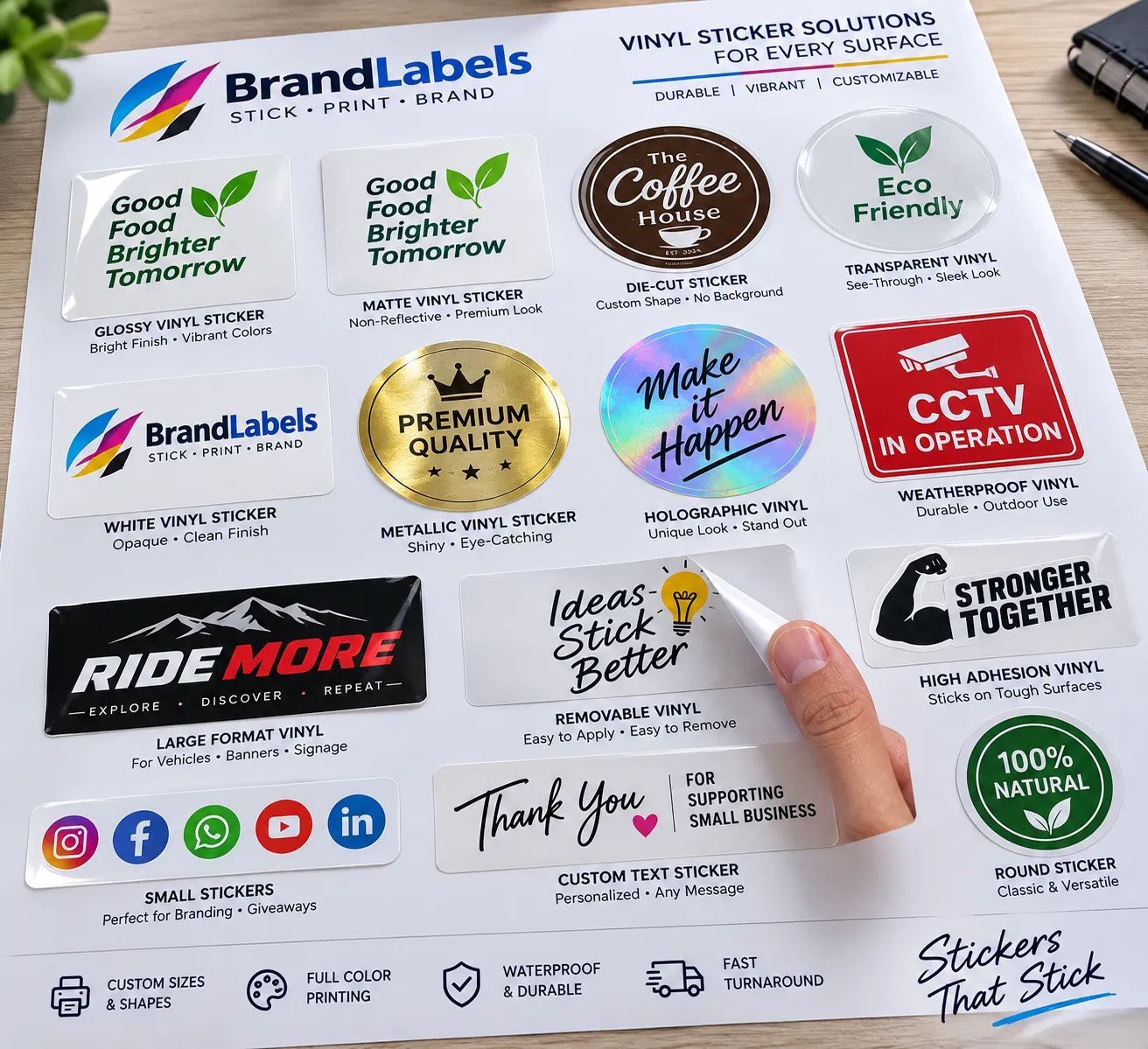 Waterproof Vinyl Sticker Labels specimen