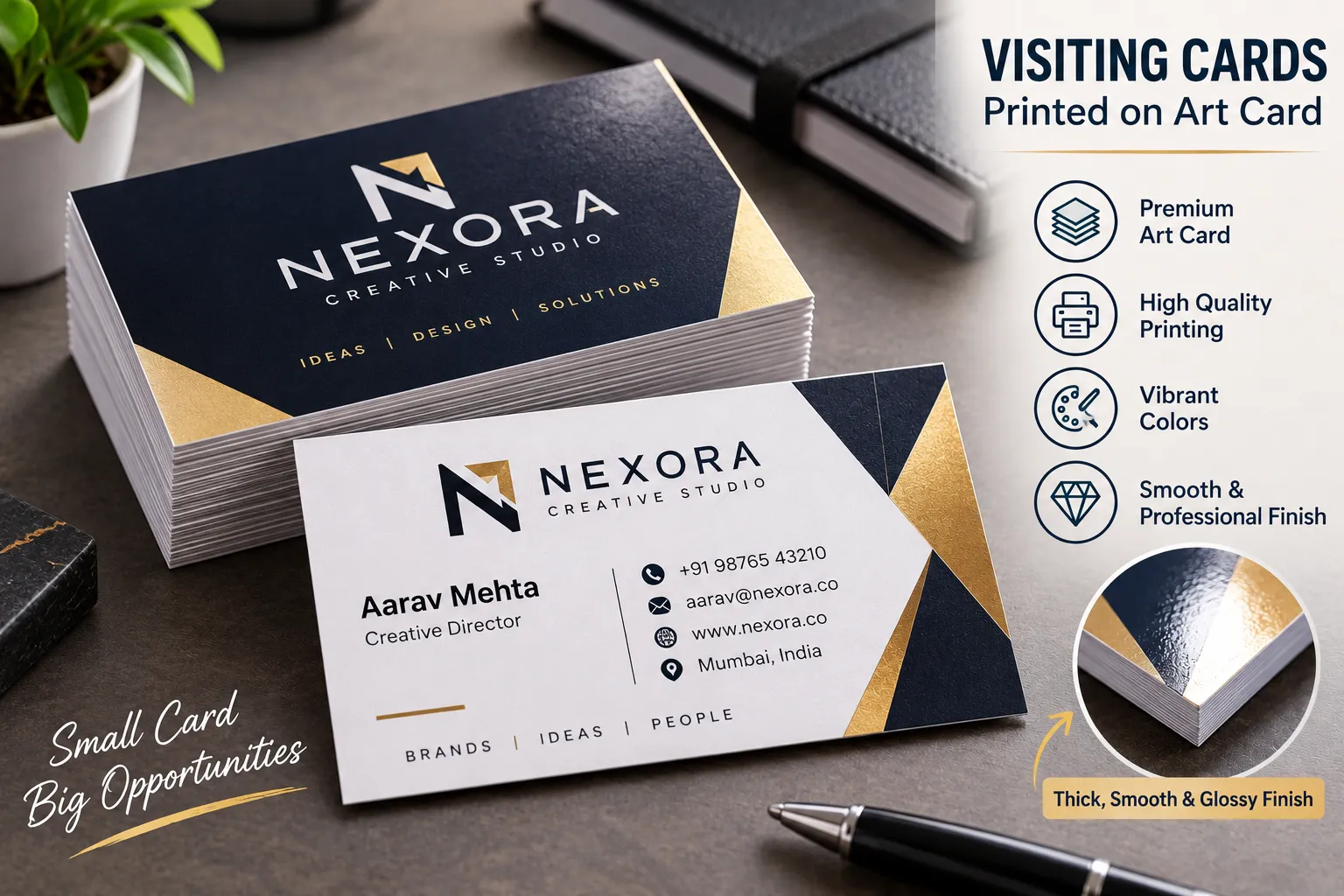 Visiting Cards - Executive Business Cards with Premium Textured, Metallic & Art Card Stocks manufactured by Brand Labels India